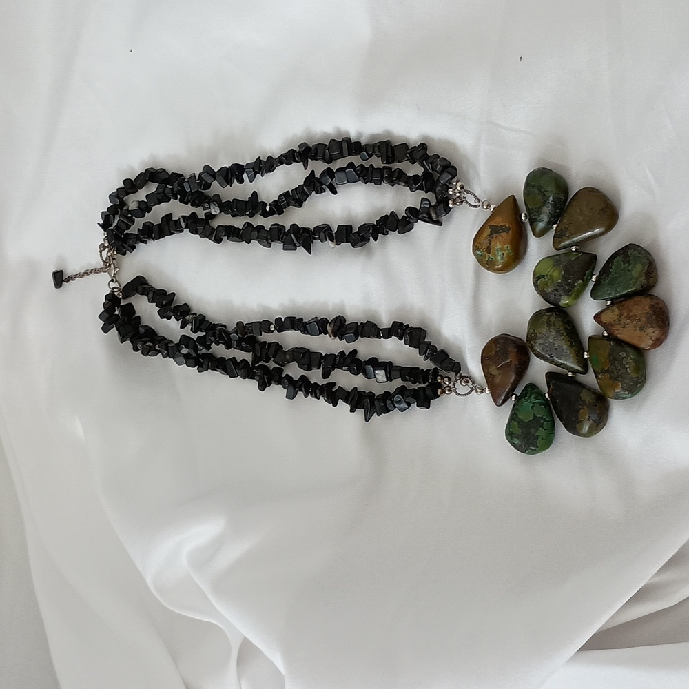 Turquoise and black  necklace